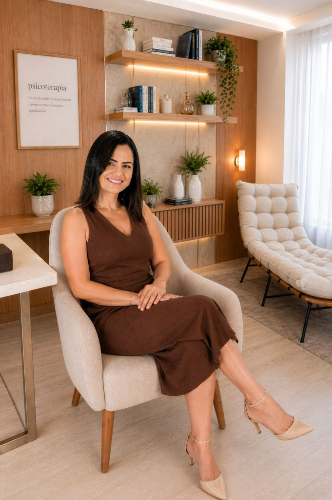 Lilian Psicanalista em seu consultório clínico